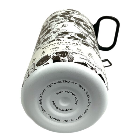 NWT Hydrapeak Skulls Flowers 32oz Stainless Steel Insulated Bottle Tumbler Wide - Picture 14 of 14